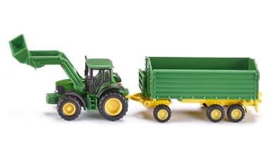 SIKU John Deere med fronlaster og henger