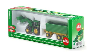 SIKU John Deere med fronlaster og henger