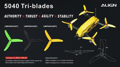 Mp05033et 5040 3-blade propeller - yellow 4pcs