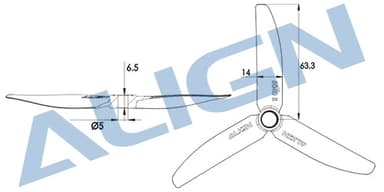 Mp05033et 5040 3-blade propeller - yellow 4pcs