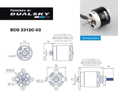 Dualsky ECO 2312C V2 1500KV 58gram