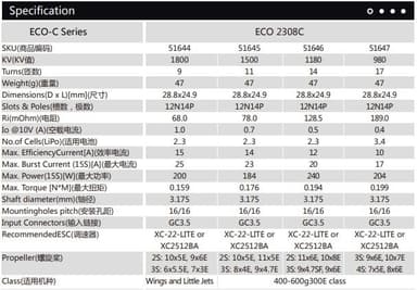 Dualsky ECO 2308C V2 1500KV 47gram