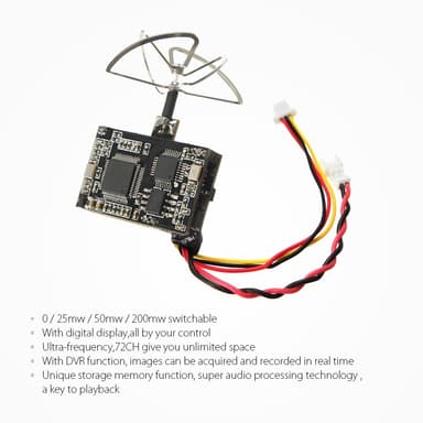 Eachine dtx03 dvr 5.8g 72ch 0-200mw switc. Vtx