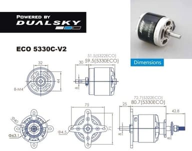 Dualsky ECO 5330C V2 205KV 640gram