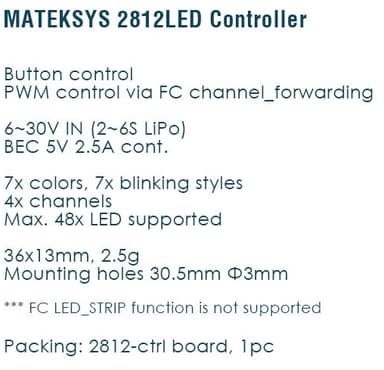 Mateksys 2812 LED Controller 1stk