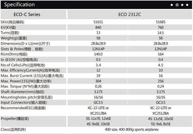 Dualsky ECO 2312C V2 1500KV 58gram