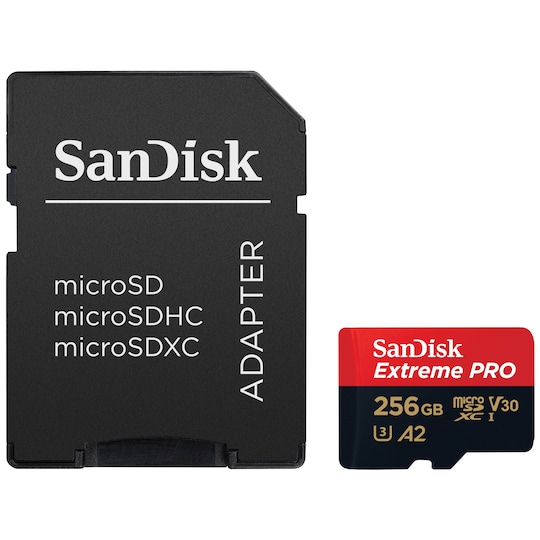 SanDisk MicroSDXC Extreme Pro 256 GB minnekort