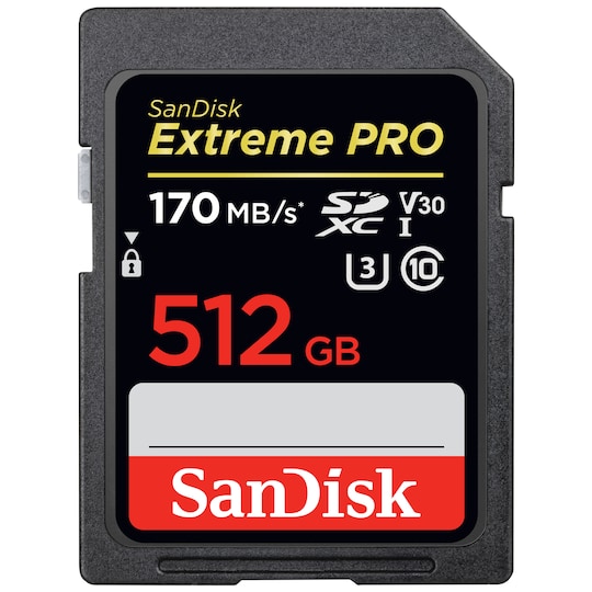 SanDisk SDXC Extreme Pro 512 GB minnekort