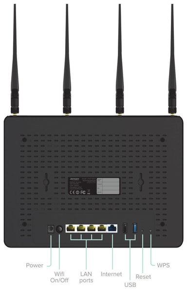 Jensen Lynx 9000 WiFi-router (sort) - Elkjøp