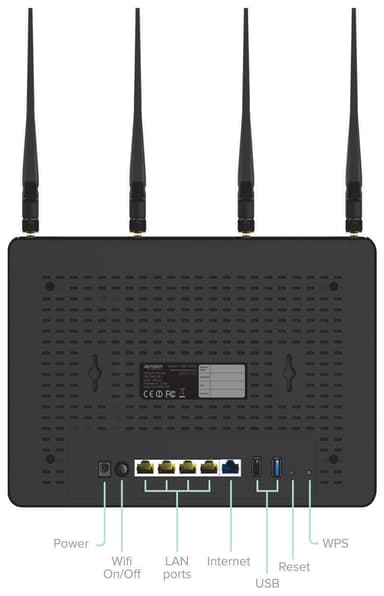 Jensen Lynx 9000 WiFi-router (sort)