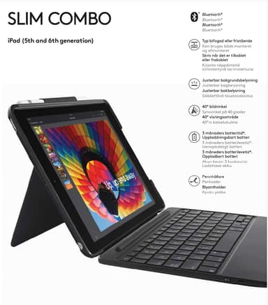 Logitech Slim Combo deksel for iPad Pro 10,5