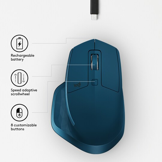 Logitech MX Master 2S trådløs mus Bluetooth (grønn)