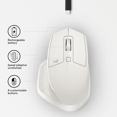 Logitech MX Master 2S trådløs mus Bluetooth (hvit)
