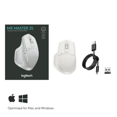 Logitech MX Master 2S trådløs mus Bluetooth (hvit)