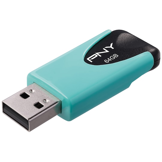 PNY Attache 4 USB 2.0 minnepenn 64 GB (sort/aqua)