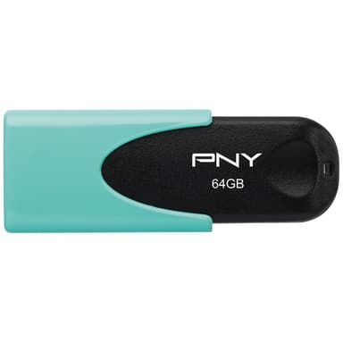 PNY Attache 4 USB 2.0 minnepenn 64 GB (sort/aqua)