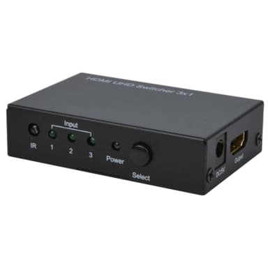 NORTH HDMI Switch 3:1 4K Svart med fjernkontroll