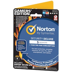 Norton Security Deluxe Gamers Edition-5 enhets (nettbasert abonnement)