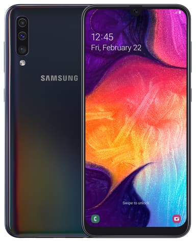 Samsung Galaxy A50 smarttelefon (sort)