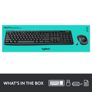Logitech MK270 trådløs mus og tastatur