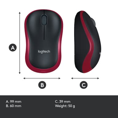 Logitech M185 trådløs mus (rød) Mus og tastatur Elkjøp Logitech M185 trådløs mus (rød) Mus og tastatur Elkjøp