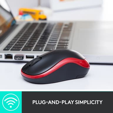 Logitech M185 trådløs mus (rød)