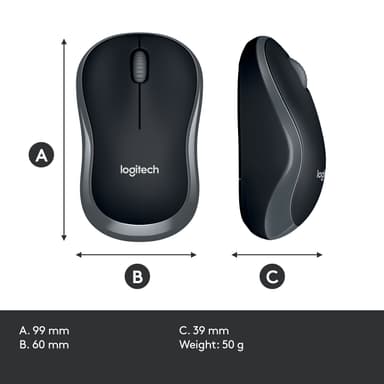 Logitech M185 trådløs mus (grå)
