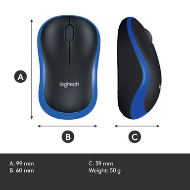 Logitech M185 trådløs mus (blå)