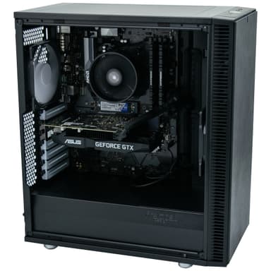 Edge E-Sport stasjonær gaming-PC 1660Ti/AMD (sort)