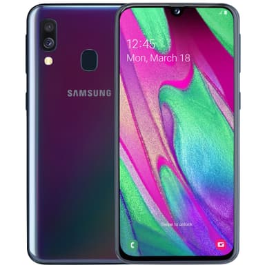 Samsung Galaxy A40 smarttelefon (sort)