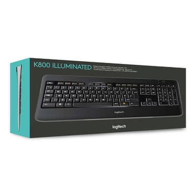 Logitech K800 trådløst tastatur (sort)