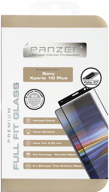 Panzer Full-Fit Sony Xperia 10 Plus skjermbeskytter (sort)