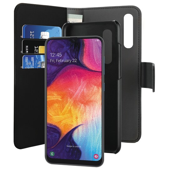 Puro 2-i-1 lommebokdeksel til Samsung Galaxy A50 (sort)