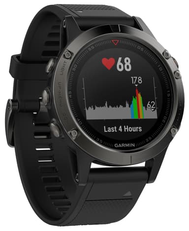 Garmin Fenix 5 multisportsklokke (skifergrå/sort)