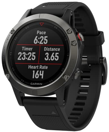 Garmin Fenix 5 multisportsklokke (skifergrå/sort)