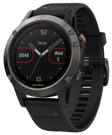 Garmin Fenix 5 multisportsklokke (skifergrå/sort)