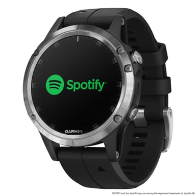 Garmin Fenix 5 Plus multitreningsklokke (sort/sølv)