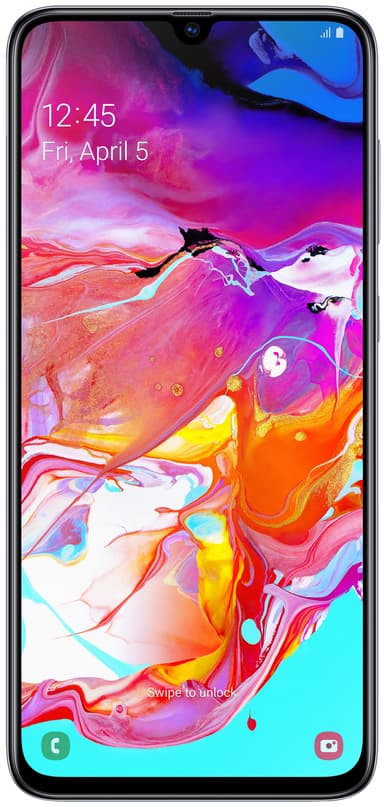 Samsung Galaxy A70 smarttelefon (hvit)