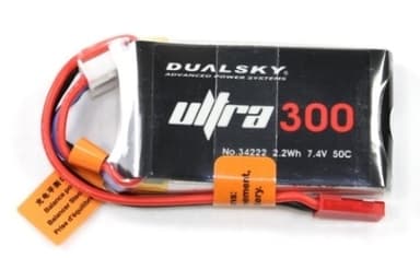 2s   300mAh - 50C - Dualsky ULTRA med JST