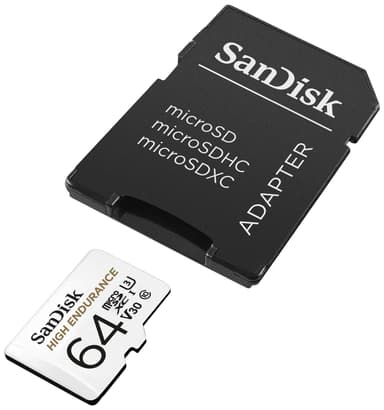 SanDisk MicroSDHC Endurance 64 GB minnekort med SD-adapter