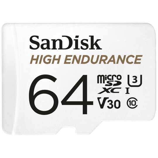 SanDisk MicroSDHC Endurance 64 GB minnekort med SD-adapter