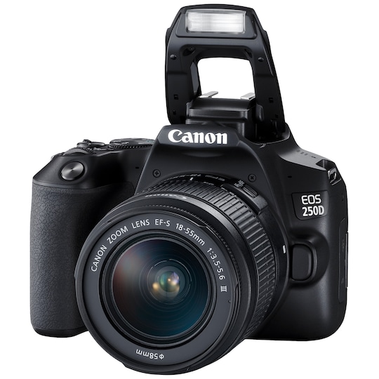 Canon EOS 250D DSLR-kamera + EF-S 18-55 mm III objektiv
