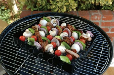 Ikke-stick kabob rack med seks skewers