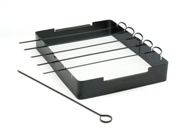 Ikke-stick kabob rack med seks skewers