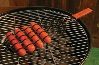 Non-stick justerbar pølse grilling basket