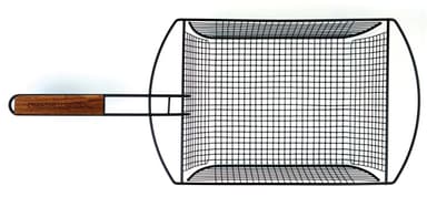 Non-stick shaker basket med avtakbar håndtak