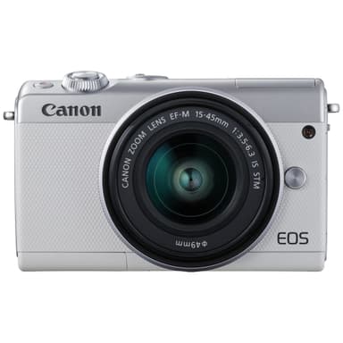 Canon EOS M100 kompakt systemkamera + 15-45 IS STM obj. (hvit)
