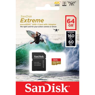 SanDisk MicroSDXC Extreme 64 GB minnekort