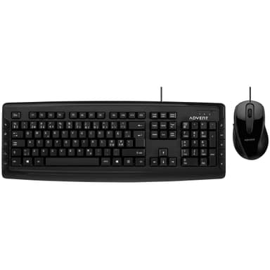 Advent kablet tastatur og mus (sort)