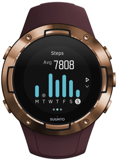 Suunto 5 GPS treningsklokke (burgunder og kobber)